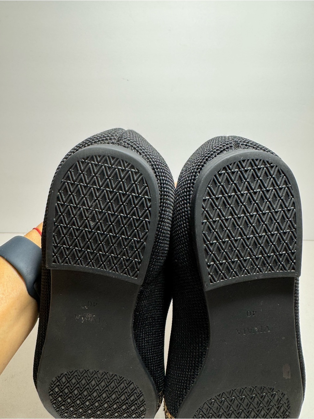 Vivaia Audrey Round-Toe Embroidered Leopard knit Black Flats Loafers Size 9 - Picture 13 of 15